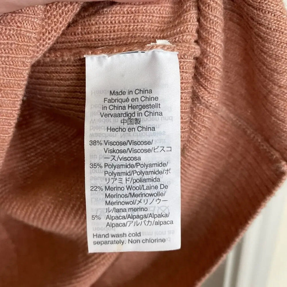 MADEWELL Kimball Pullover Sweater Size Small Merino Wool Alpaca Muted Peach - Picture 7 of 8